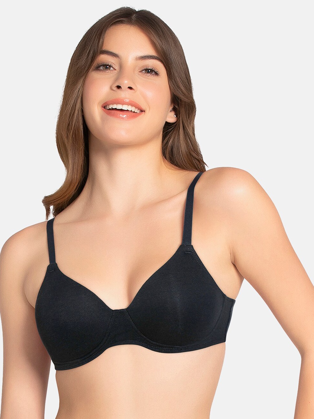 

Amante Solid Padded Cotton Dream T-Shirt Bra - BRA83601, Black