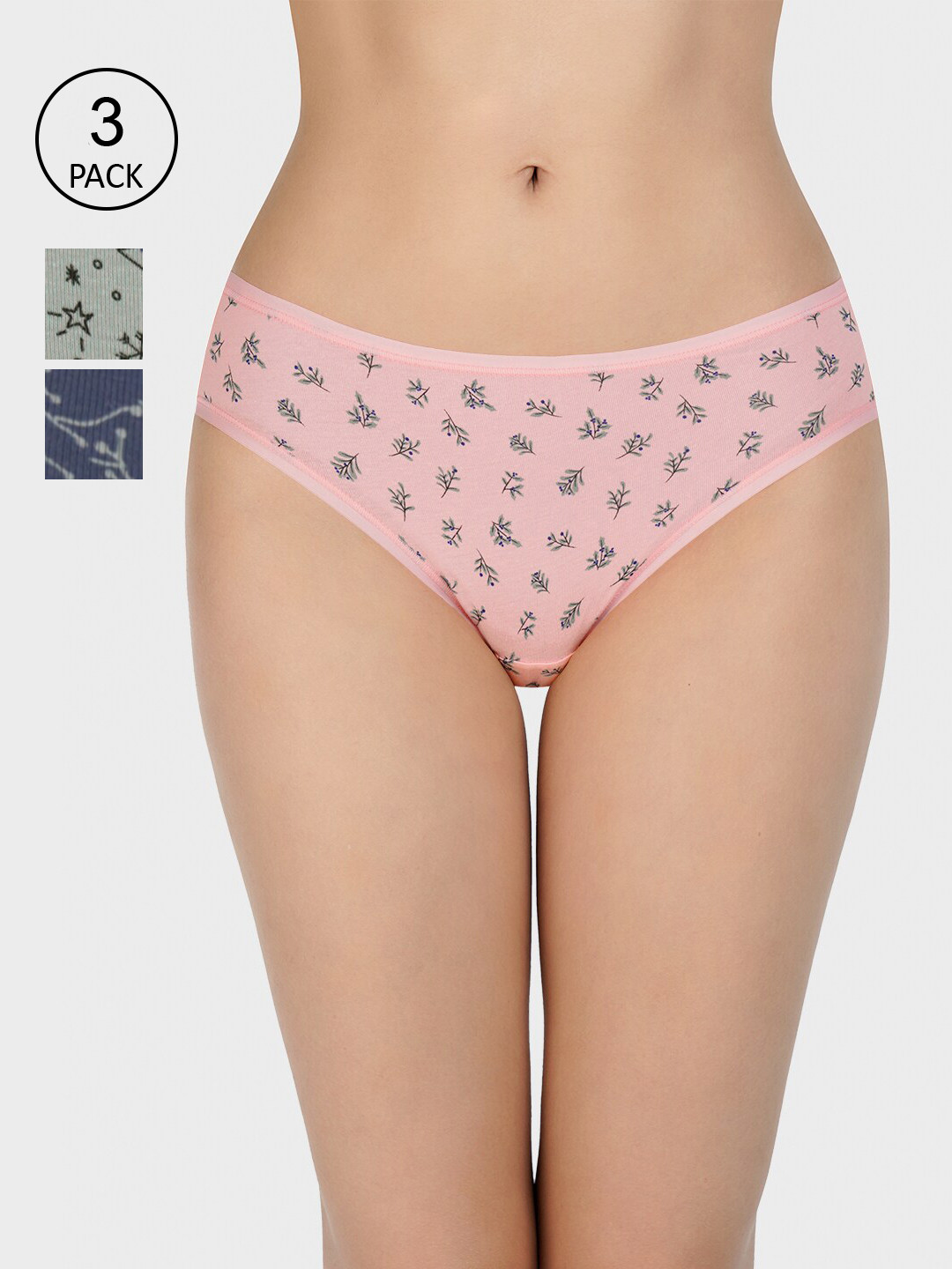 

Amante Women Pack Of 3 Printed Bikini Briefs, Multi