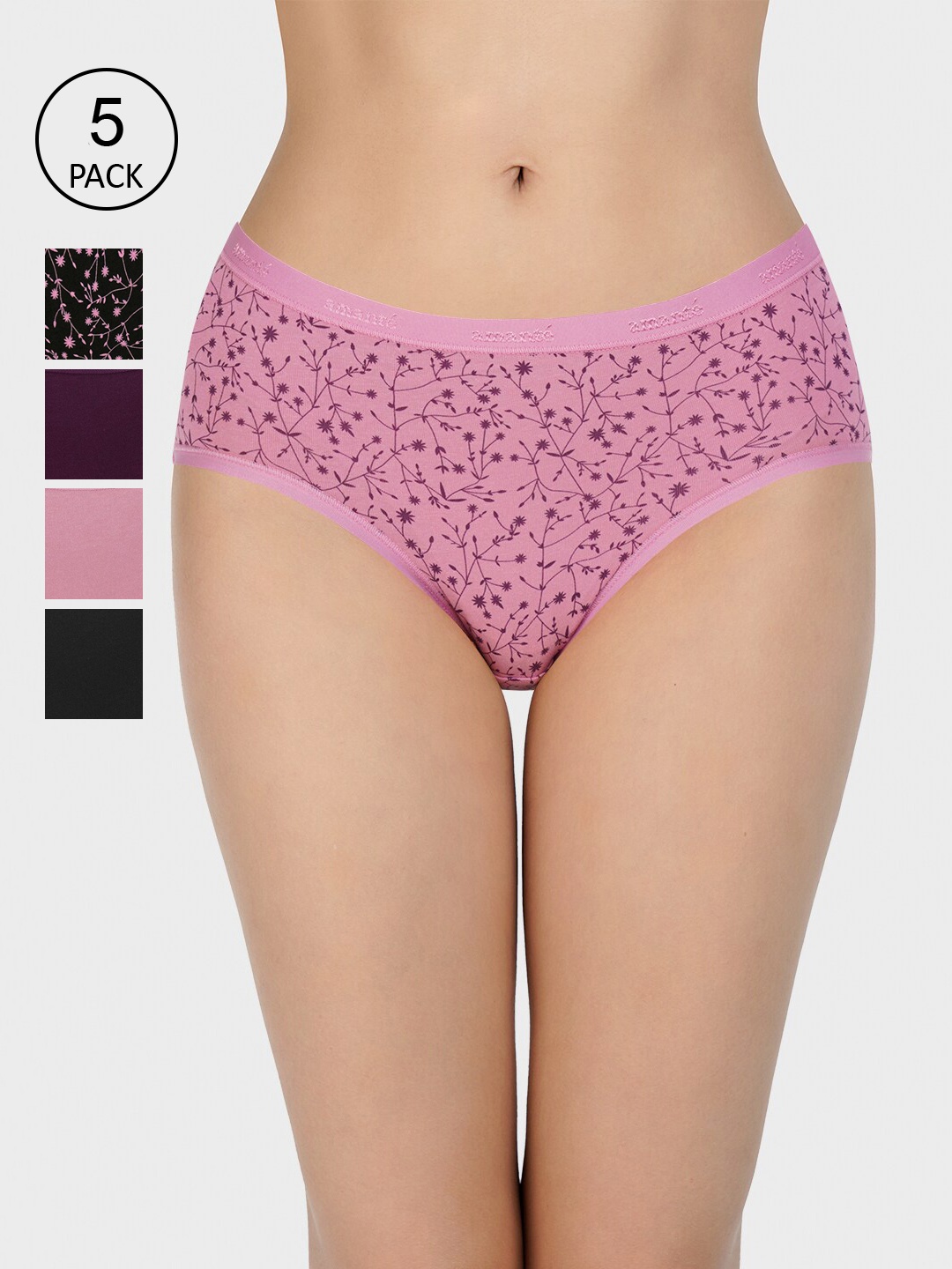 

Amante Women Pack Of 5 Assorted Hipster Briefs