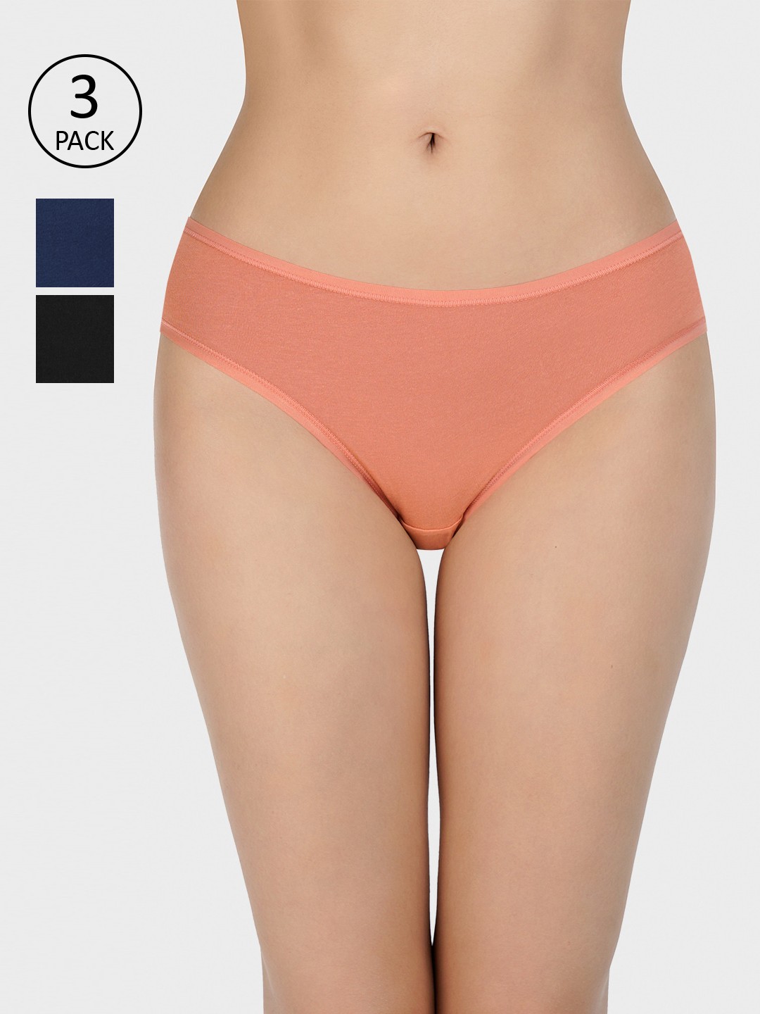 

Amante Women Pack Of 3 Solid Bikini Briefs, Multi