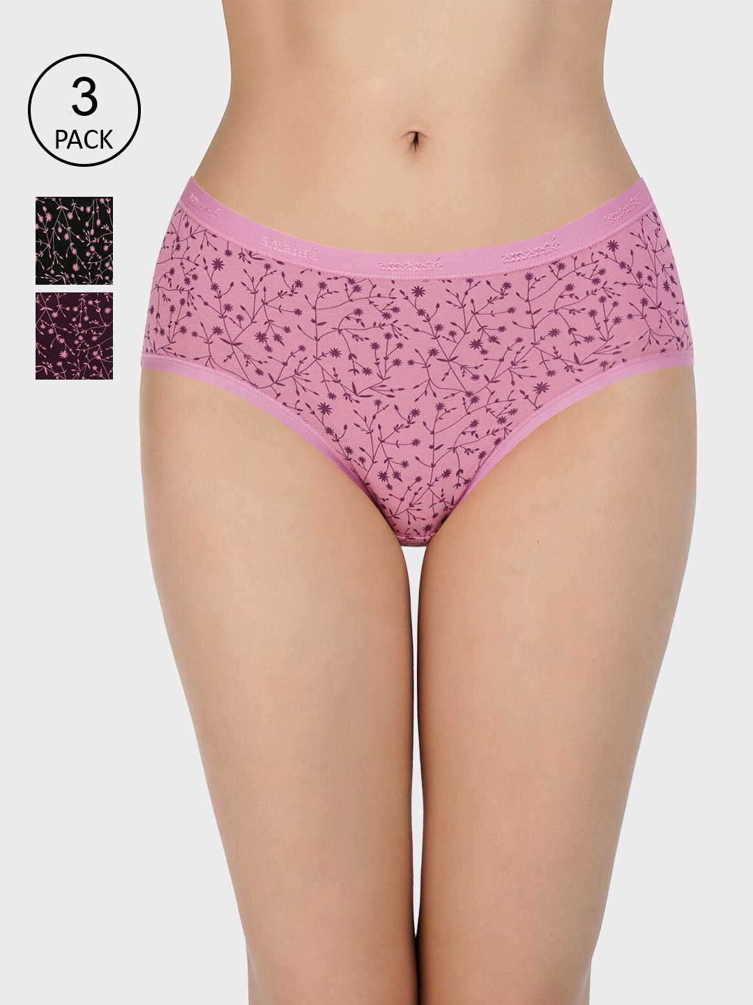 

Amante Women Pack Of 3 Printed Hipster Briefs, Multi
