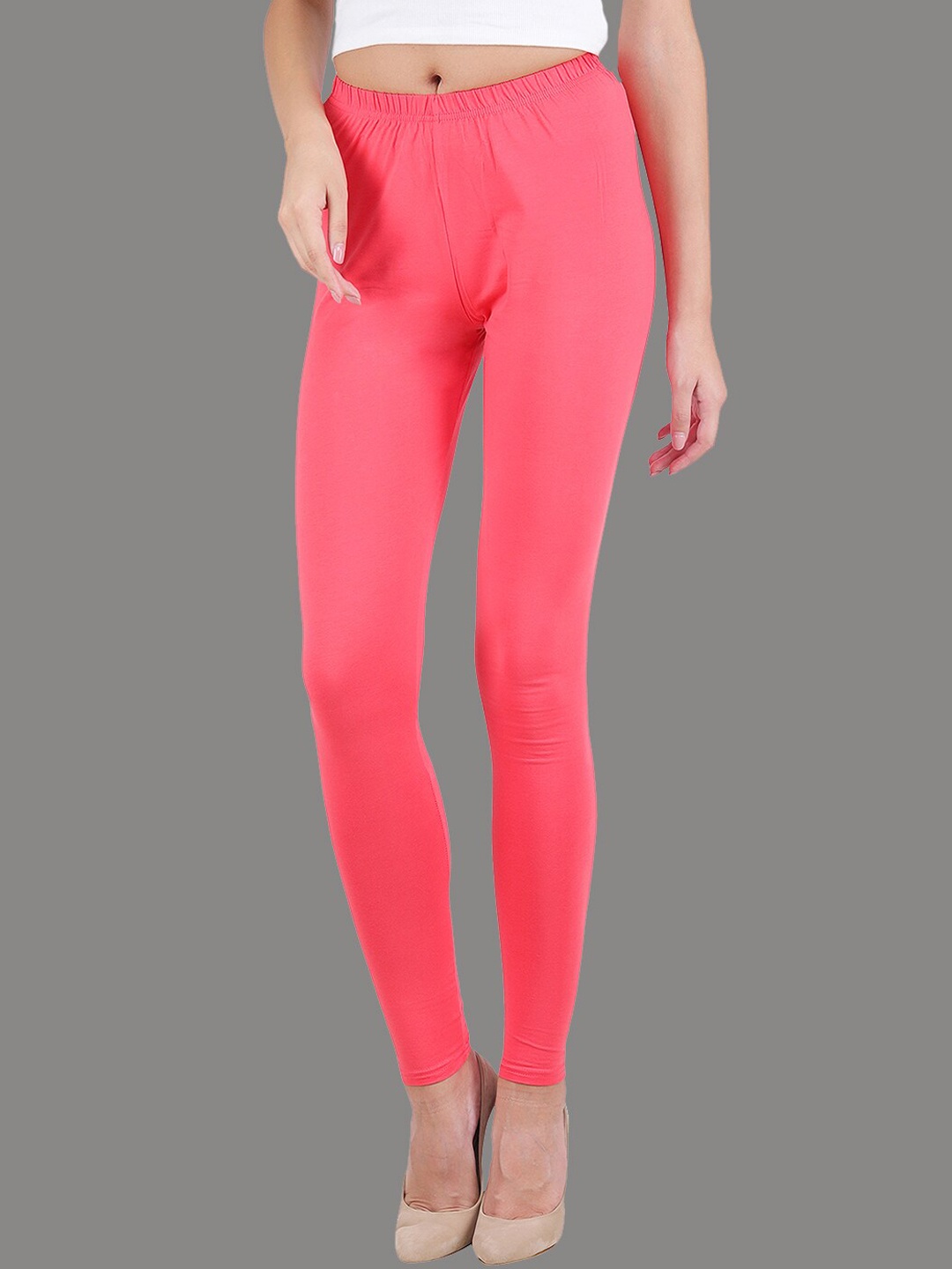 

SPIFFY Women Pink Solid Cotton Leggings