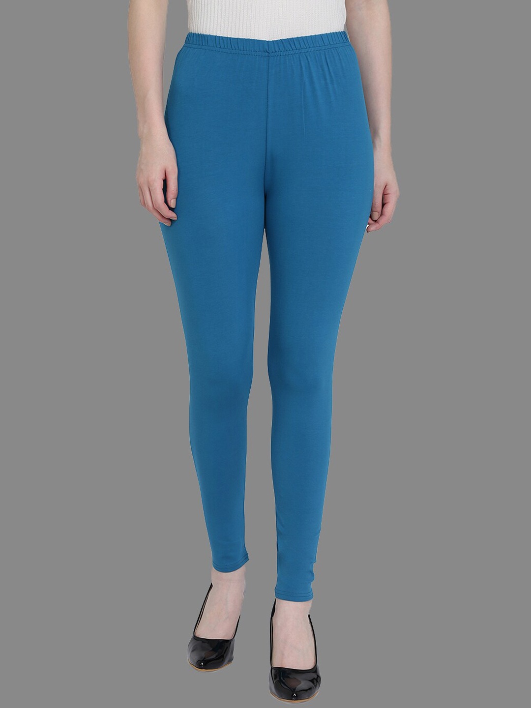 

SPIFFY Women Teal Blue Solid Ankle-Length Leggings