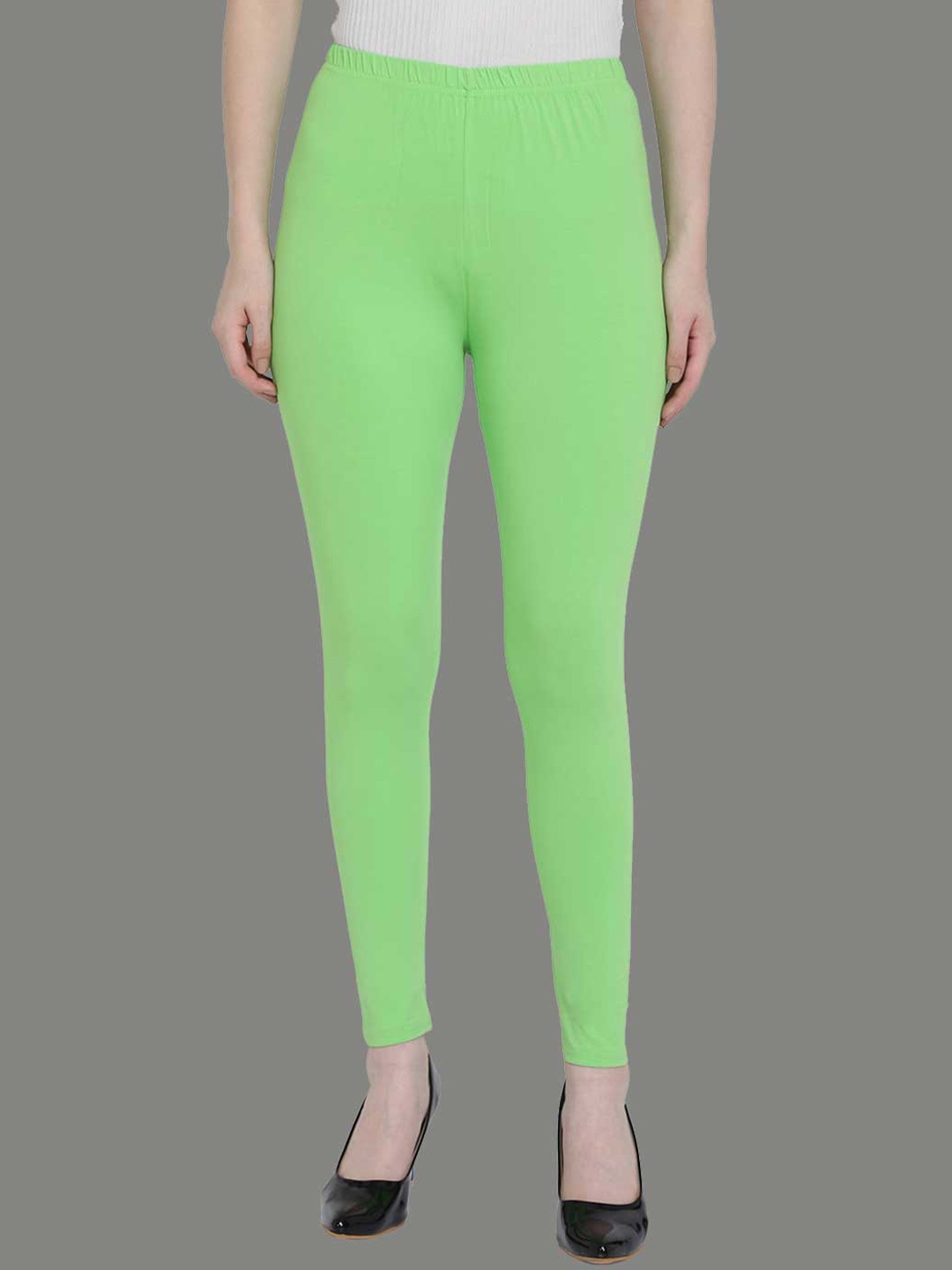 

SPIFFY Women Florescent Green Solid Ankle-Length Leggings, Fluorescent green