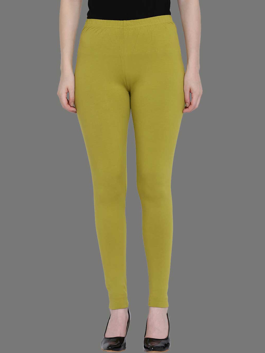 

SPIFFY Women Olive-Green Solid Ankle-Length Leggings