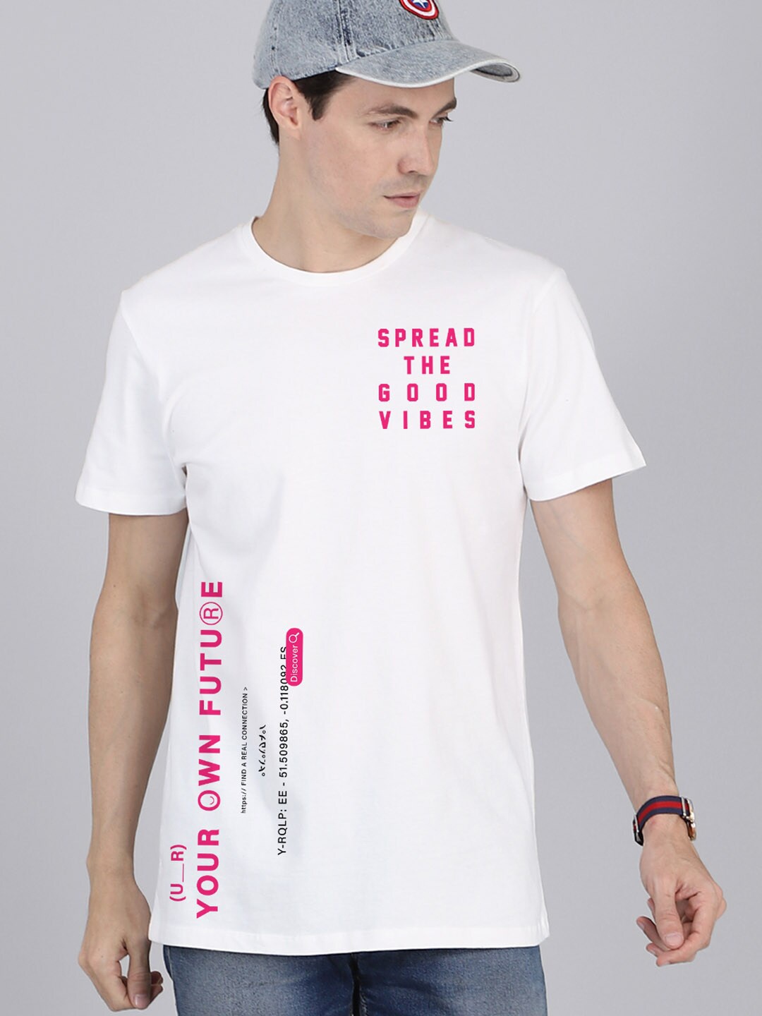 

Free Authority Men White Printed Pure Cotton T-Shirt