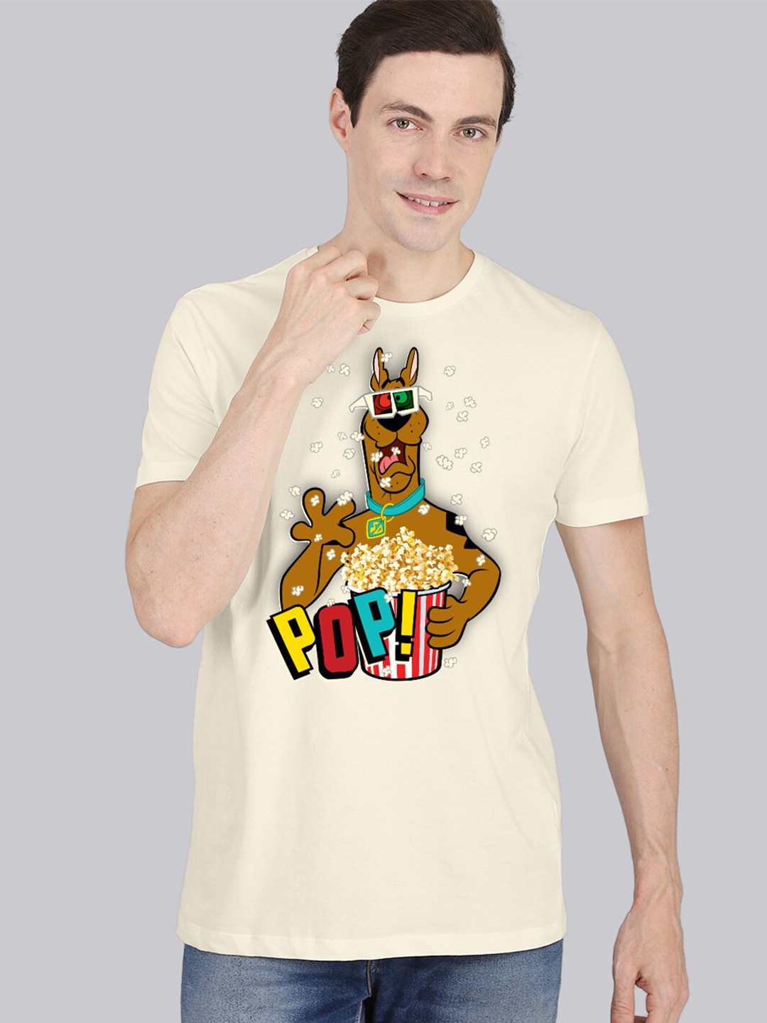 

Free Authority Men Off White & Brown Printed Pure Cotton Tshirts