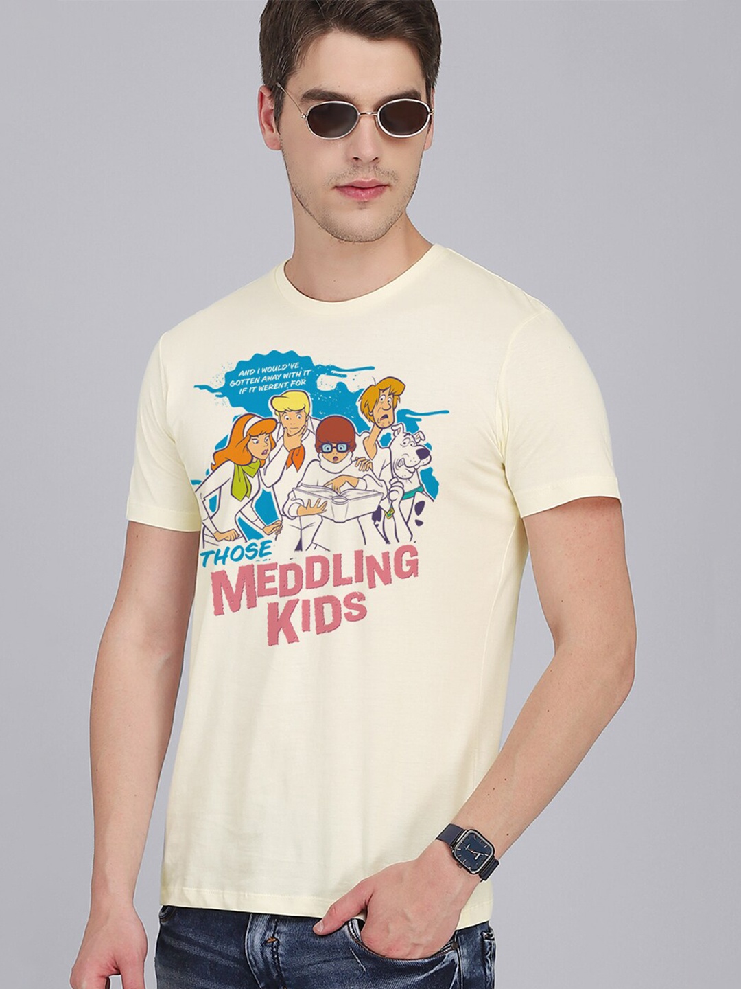 

Free Authority Men Off White Printed T-shirt