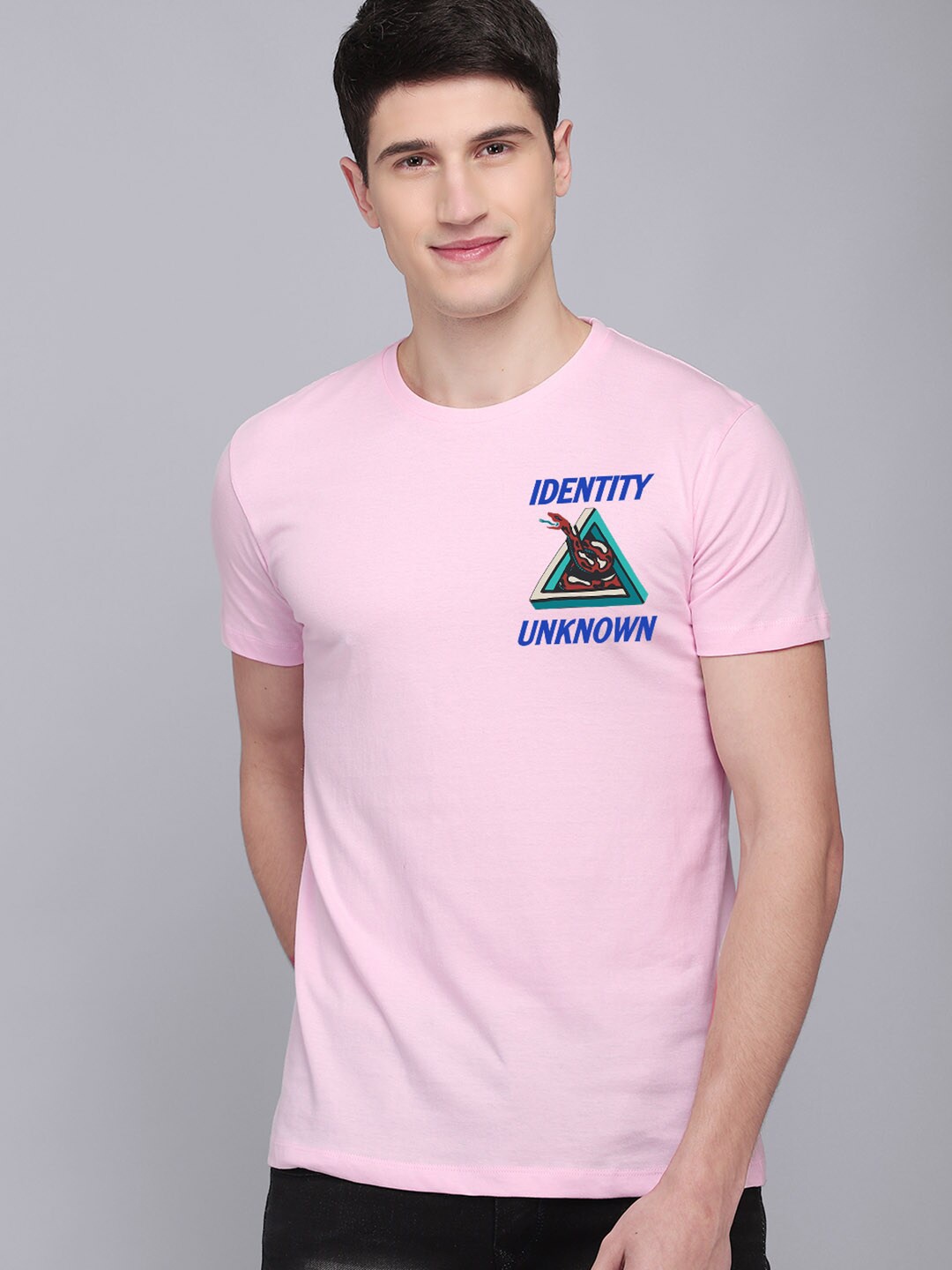 

Free Authority Men Peach-Coloured Solid Pure Cotton Tshirts