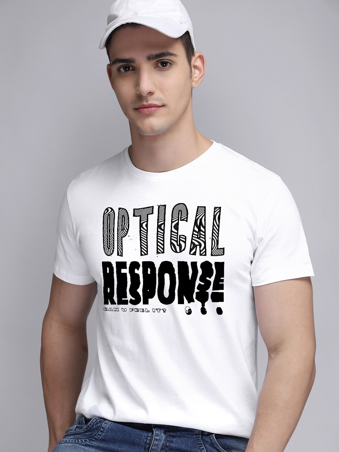 

Free Authority Men White & Black Printed Pure Cotton Tshirts