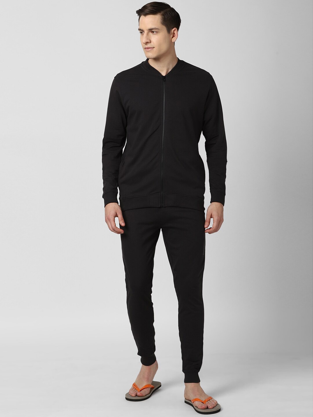 

Peter England Men Black Solid Co-ords