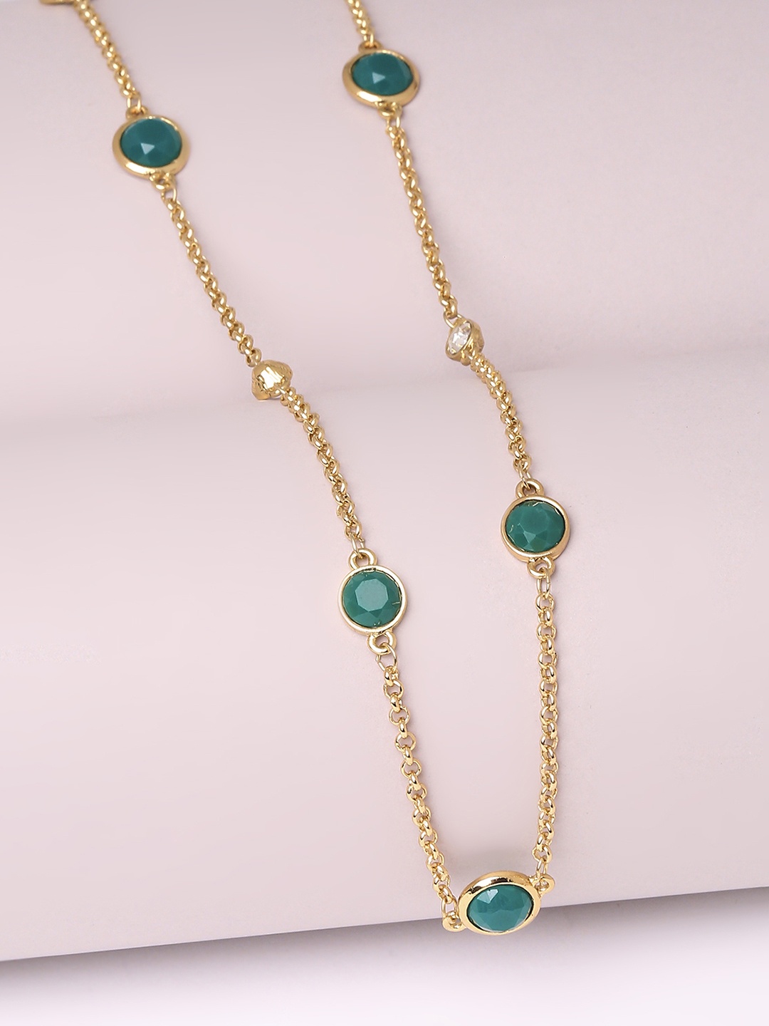 

Lilly & sparkle Gold-Toned & Green Gold-Plated Necklace
