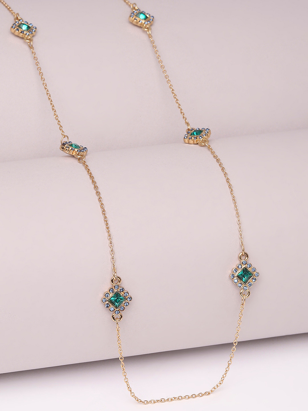 

Lilly & sparkle Gold-Toned & Green Gold-Plated Necklace