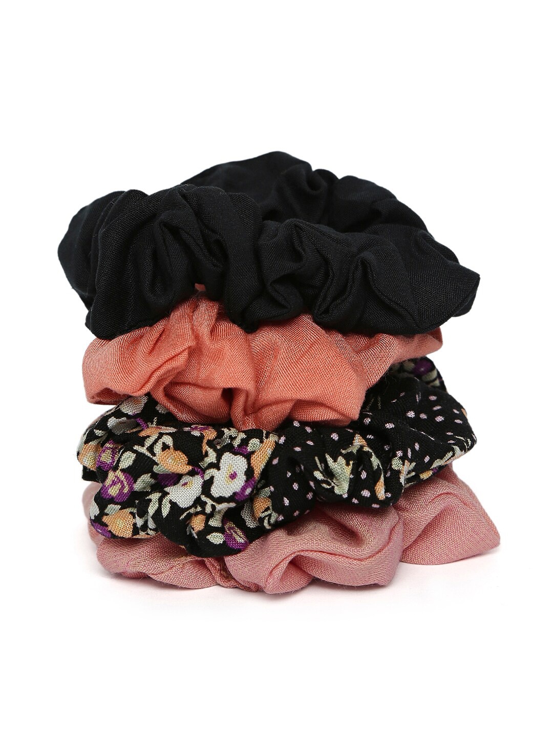 

Lilly & sparkle Women Pink & Black Set of 4 Ponytail Holders