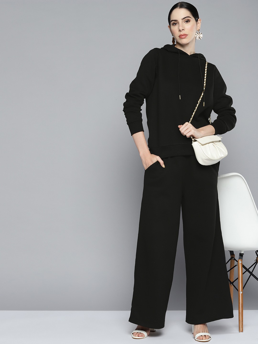 

Chemistry Women Black Solid Co-Ords