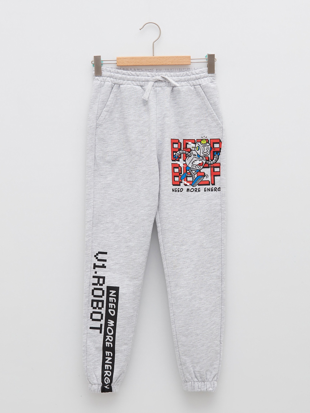

LC Waikiki Boys Grey Melange & Red Printed Joggers
