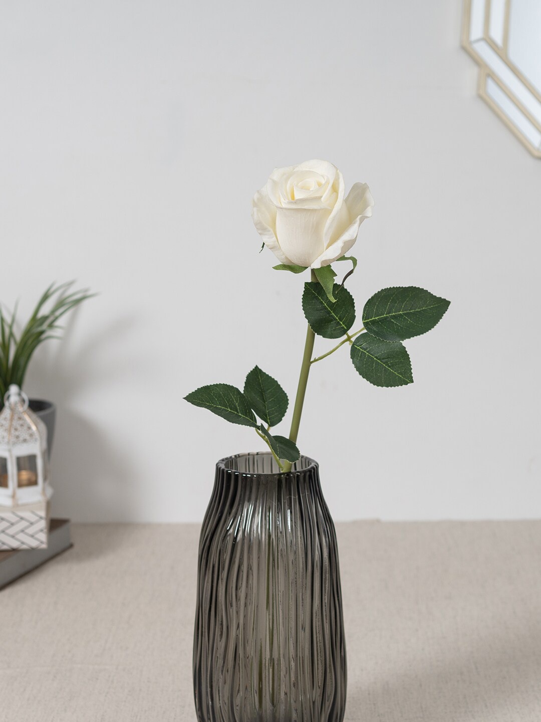 

HomeTown White & Green Rose Artificial Flowers and Plants