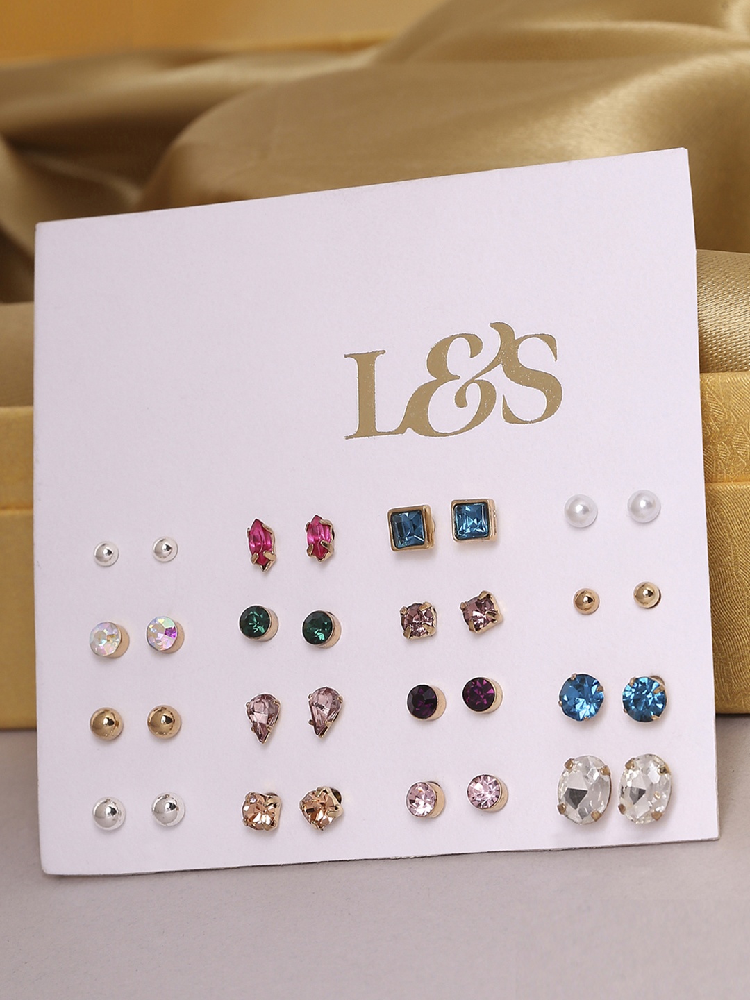 

Lilly & sparkle Multicoloured Geometric Studs Earrings, Multi