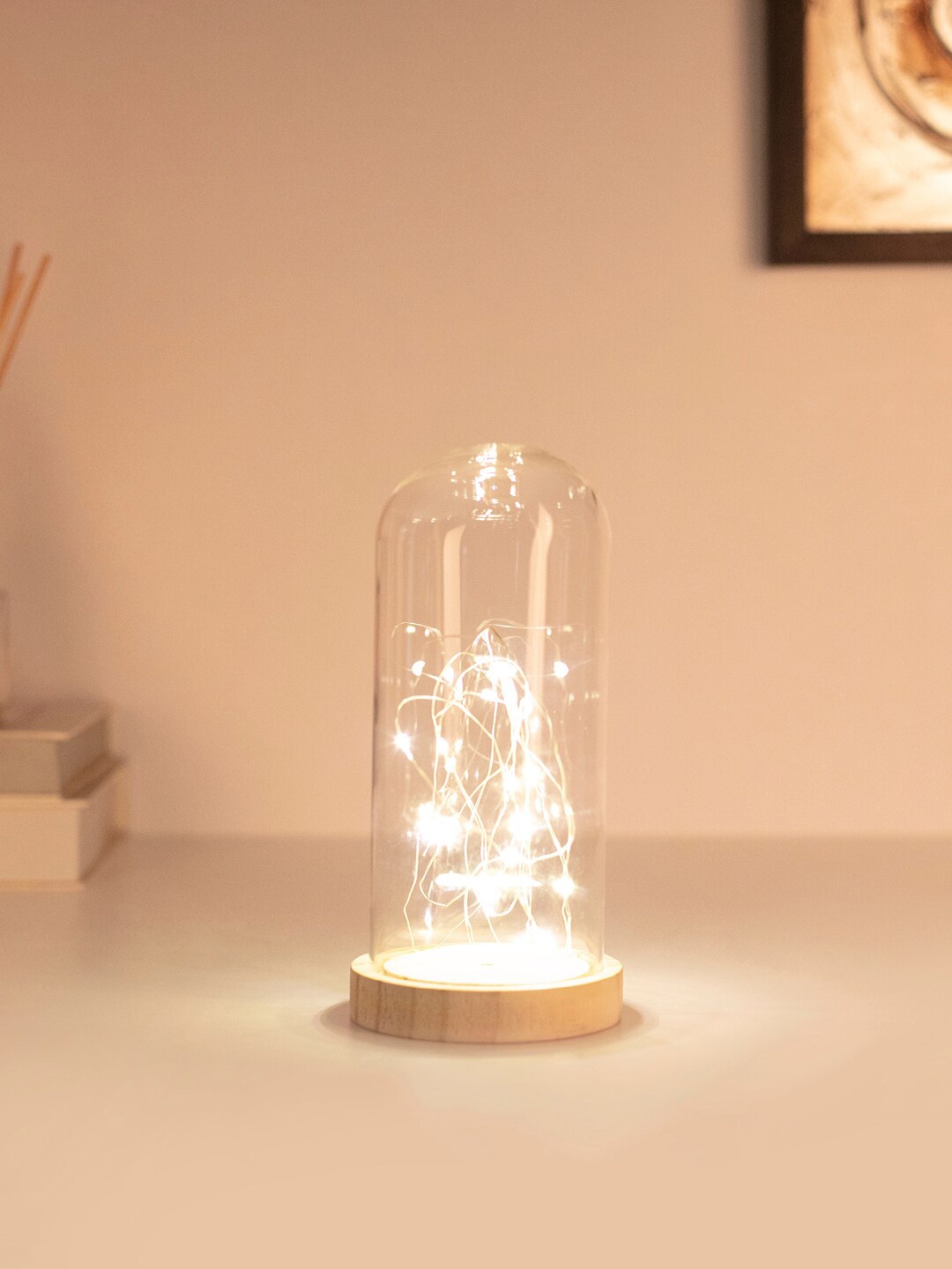 

HomeTown Transparent Miera Glass Led String Light Lamp