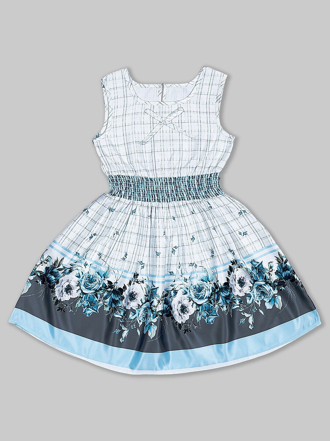 

MYY Blue Floral Satin Dress