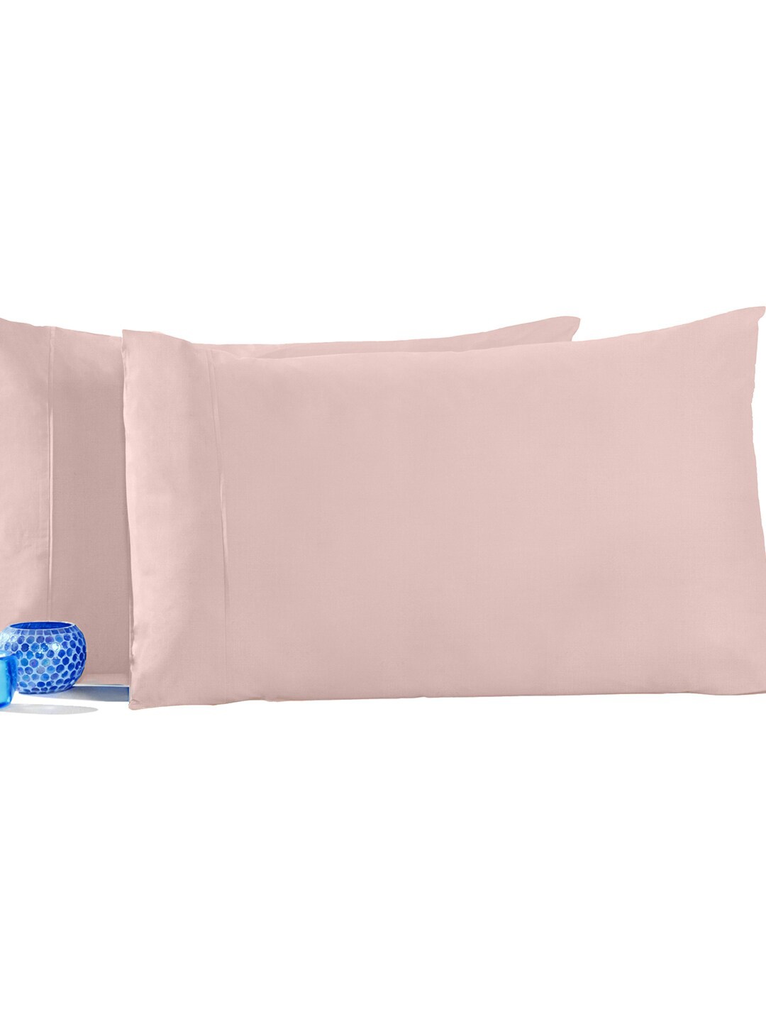 

MASPAR Set Of 2 Pink Solid Pure Cotton 200 TC Pillow Covers