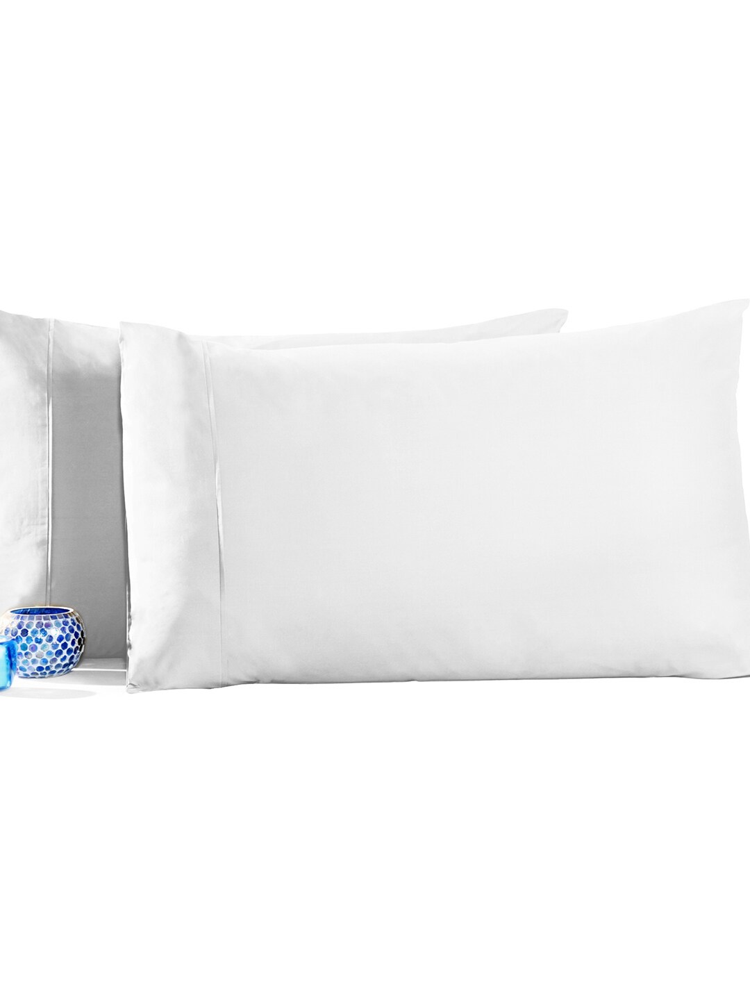 MASPAR Set of 2 White Solid 200 TC Pure Cotton Pillow Covers