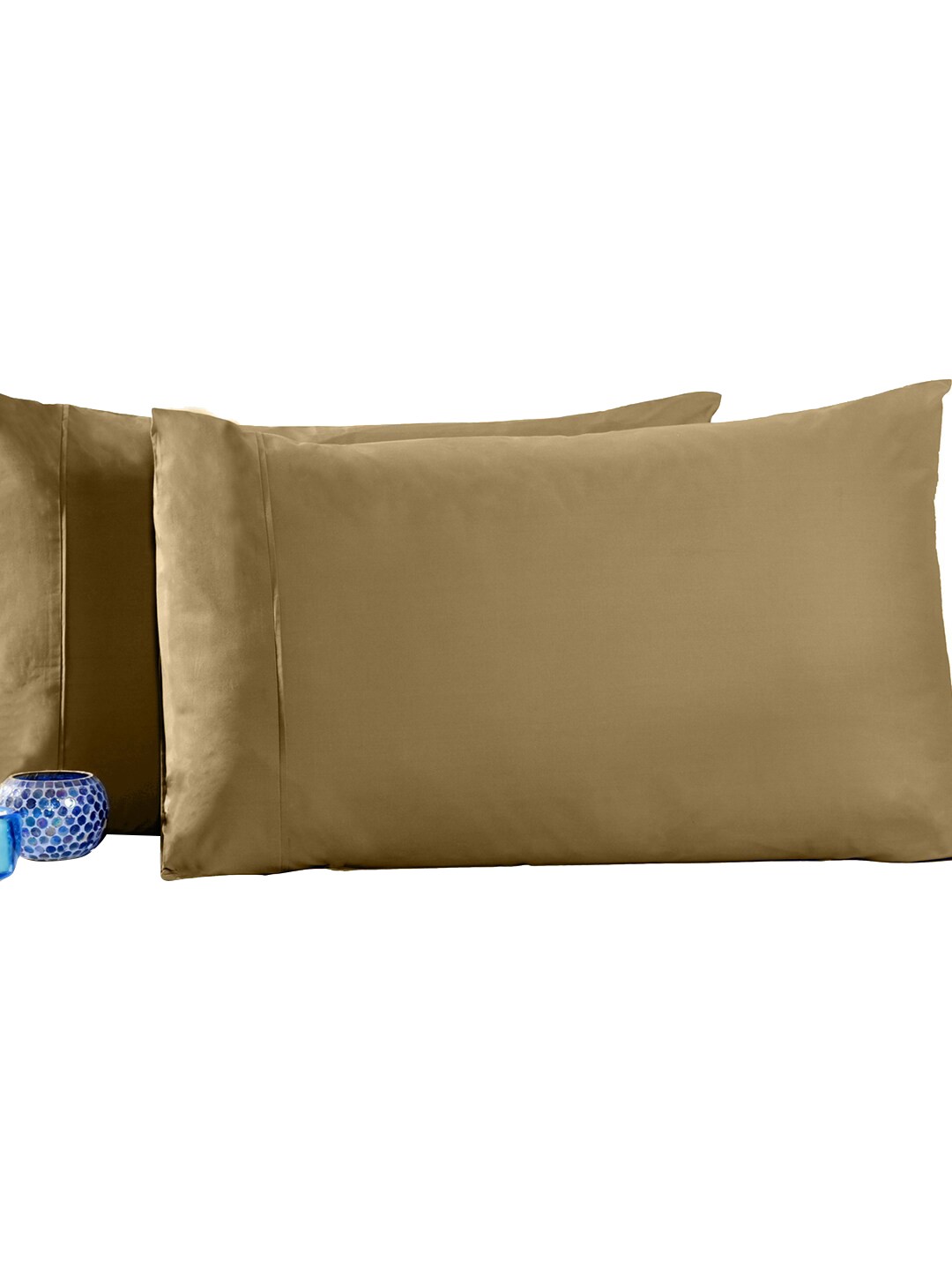 

MASPAR Set Of 2 Beige Solid 200TC Pure Cotton Pillow Cases