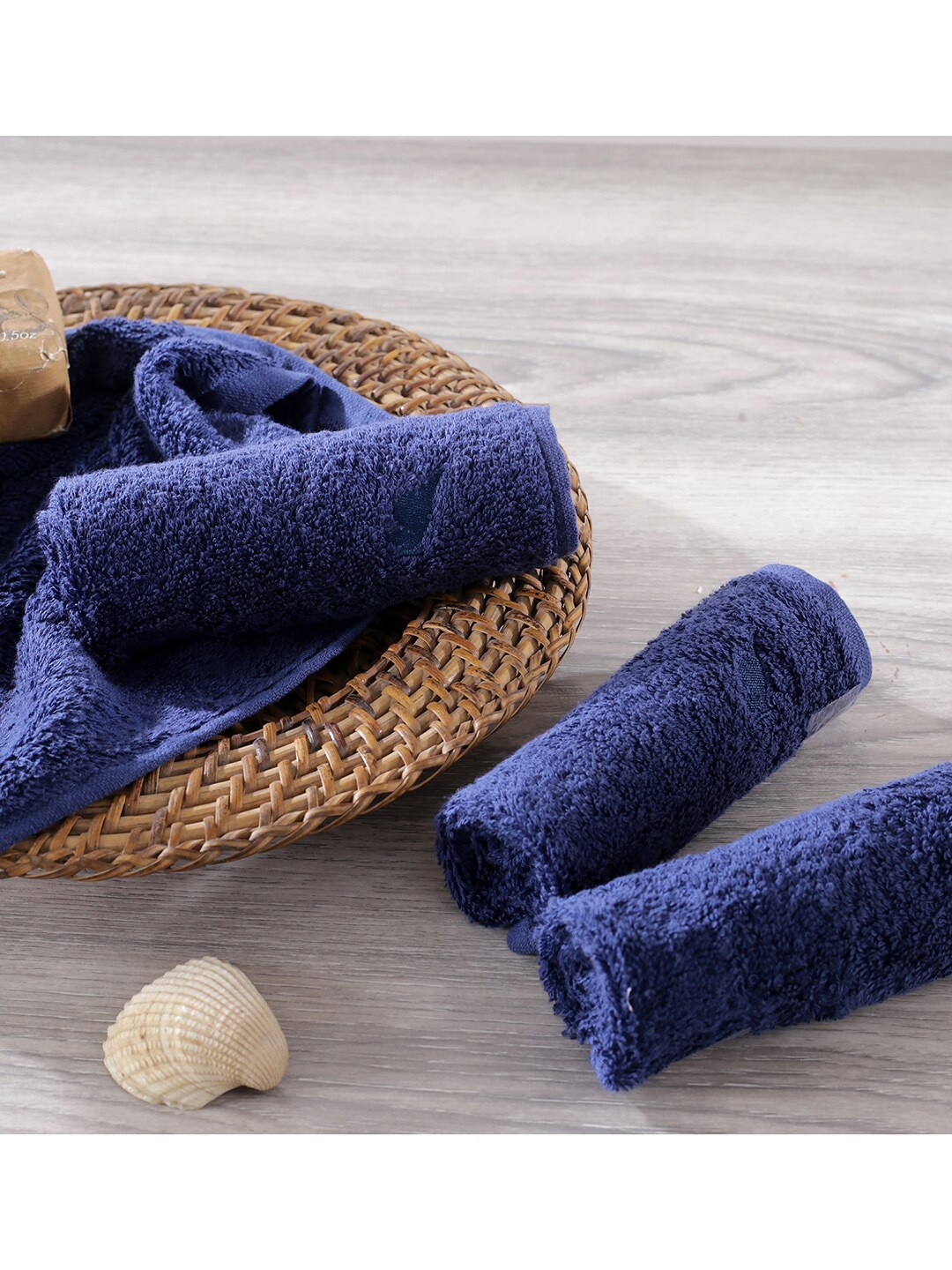 MASPAR Set of 4 Blue 550 GSM Face Towel