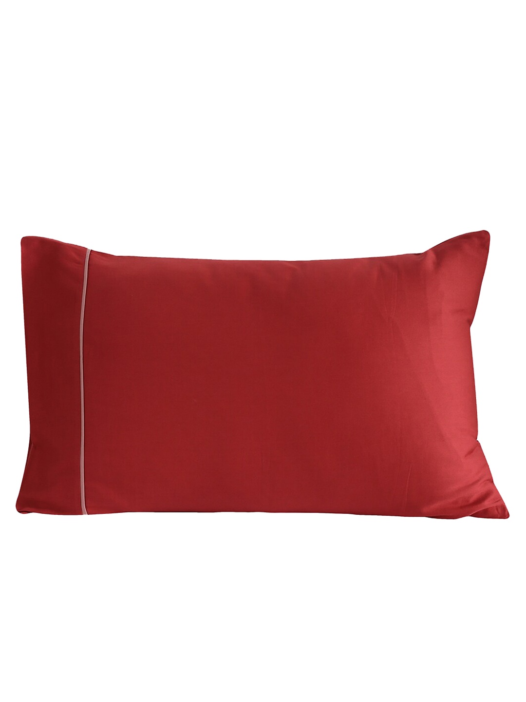 

MASPAR Set Of 2 Red Solid 300 TC Pure Cotton Pillow Covers