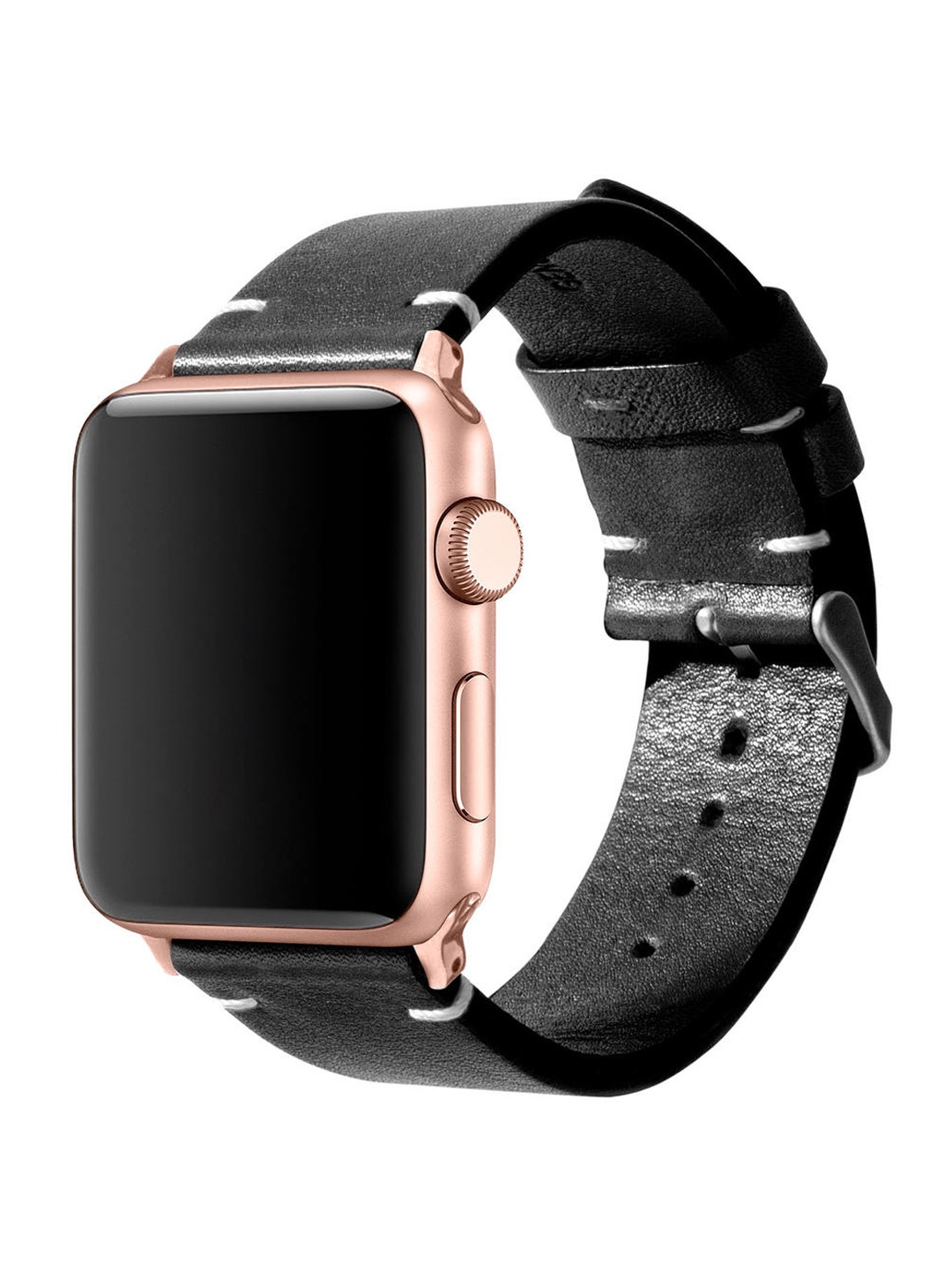 

DailyObjects Black Solid Leather Apple Watch Band