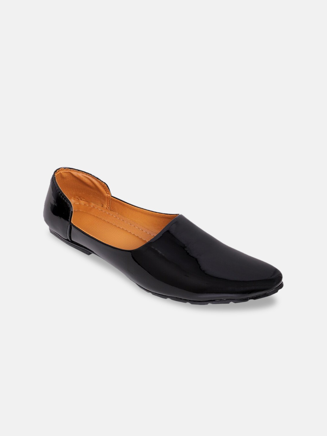

PANAHI Men Black Colourblocked Mojaris