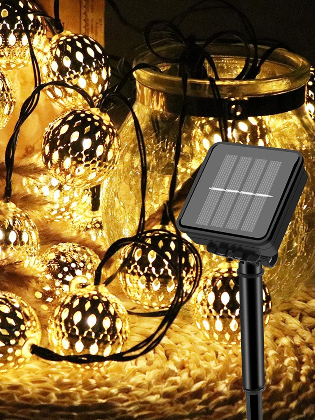 

XERGY White Moroccan Ball String Lights, Off white