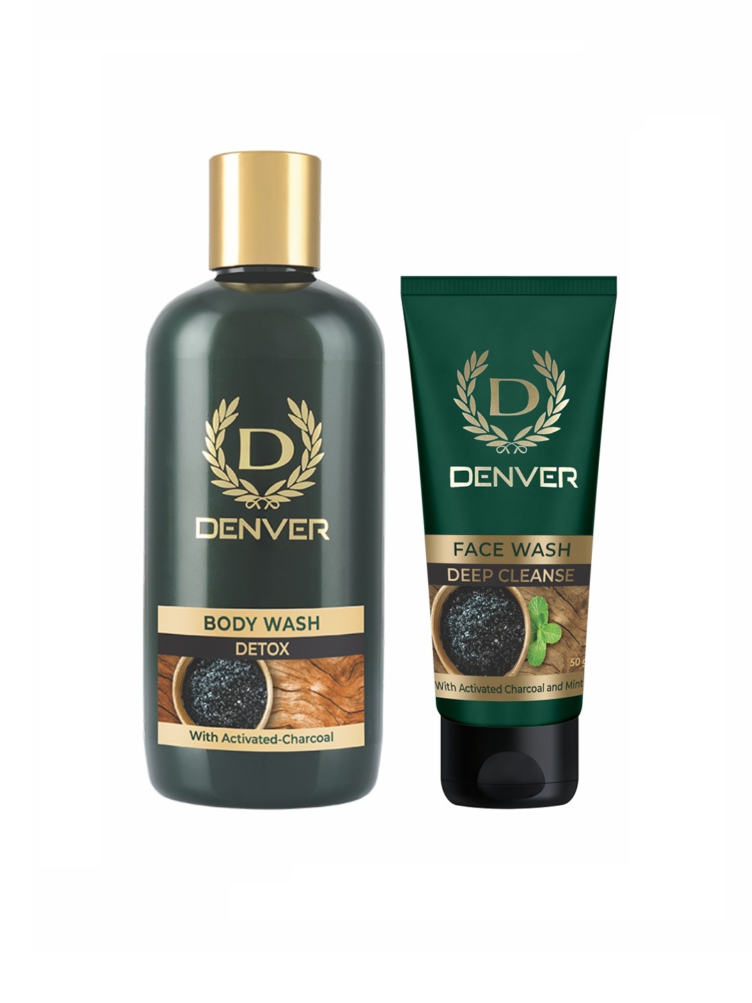 

Denver Men Set of Detox Body Wash 325 ml & Deep Cleanse Face Wash 50 g, Green