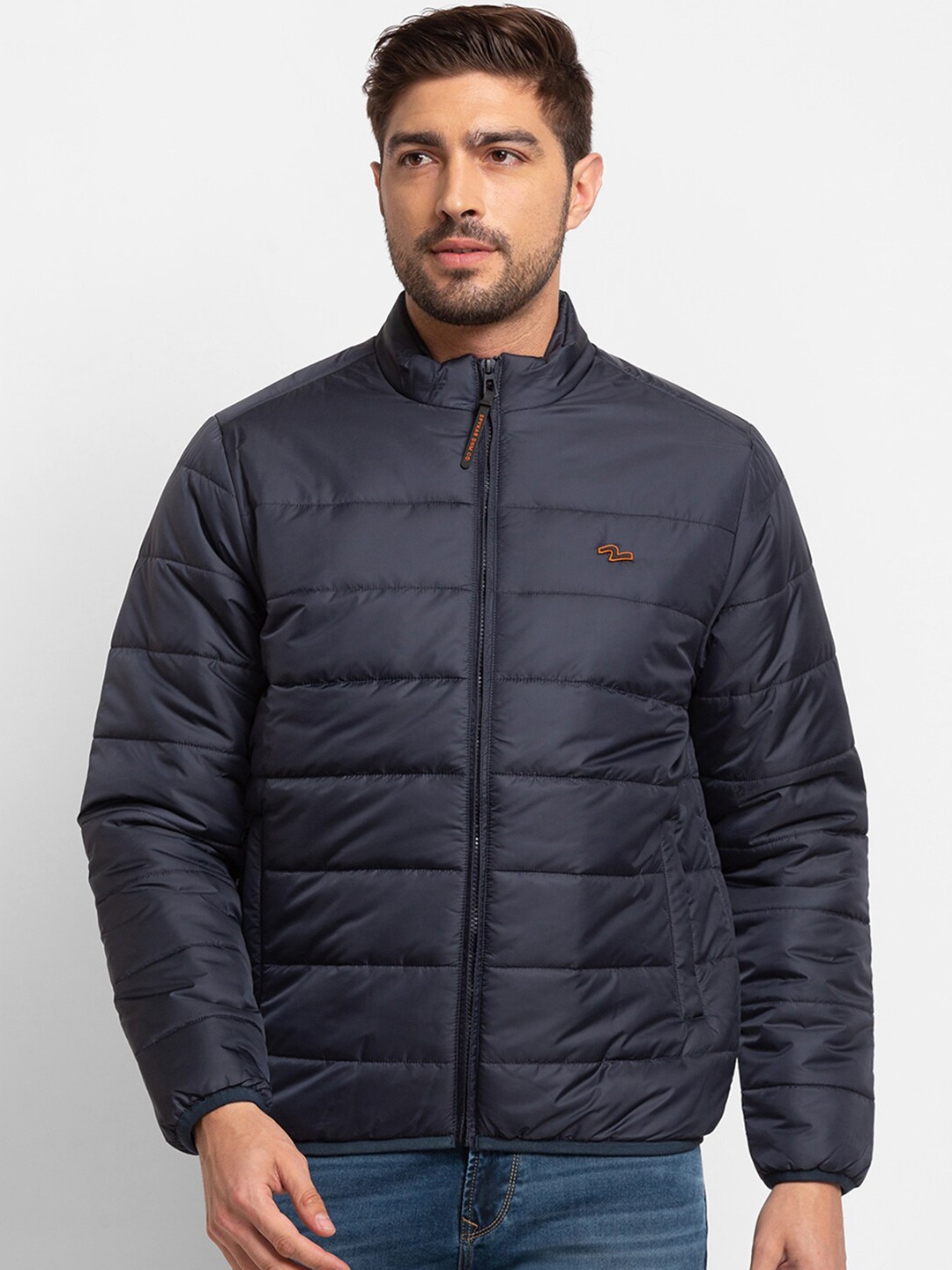 

SPYKAR Men Blue Padded Jacket