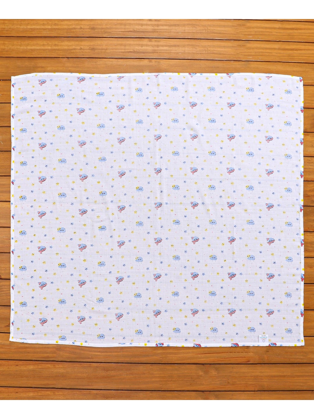 

The Boo Boo Club Infant Kids Soft Sustainable Organic Cotton Muslin Printed Swaddle, Blue