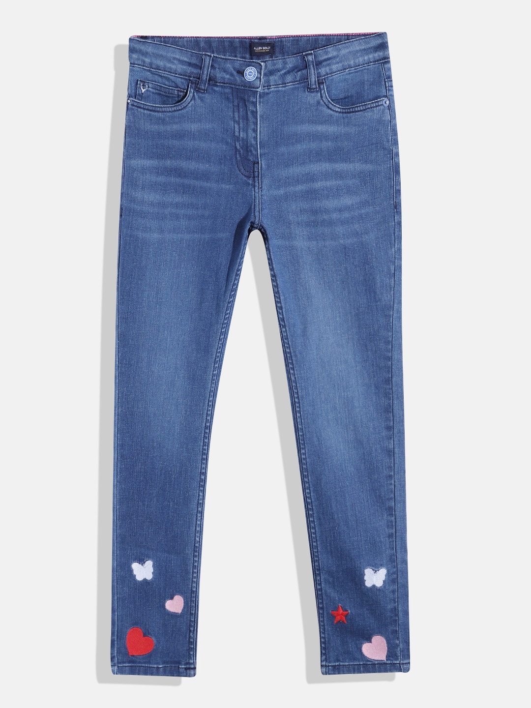 

Allen Solly Junior Girls Light Fade Embroidered Detail Stretchable Jeans, Blue