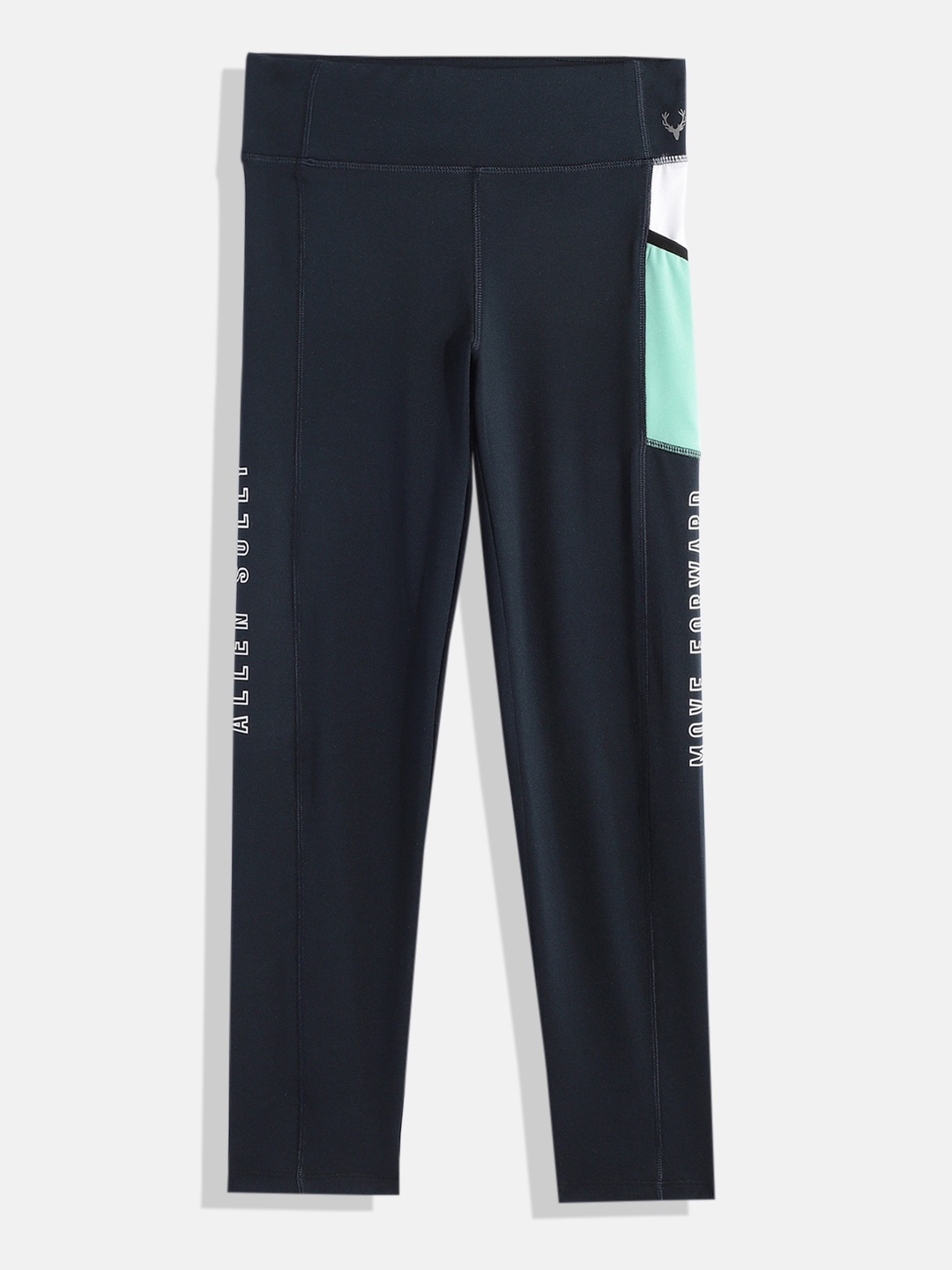 Allen Solly Junior Girls Printed Activewear Leggings, Navy blue