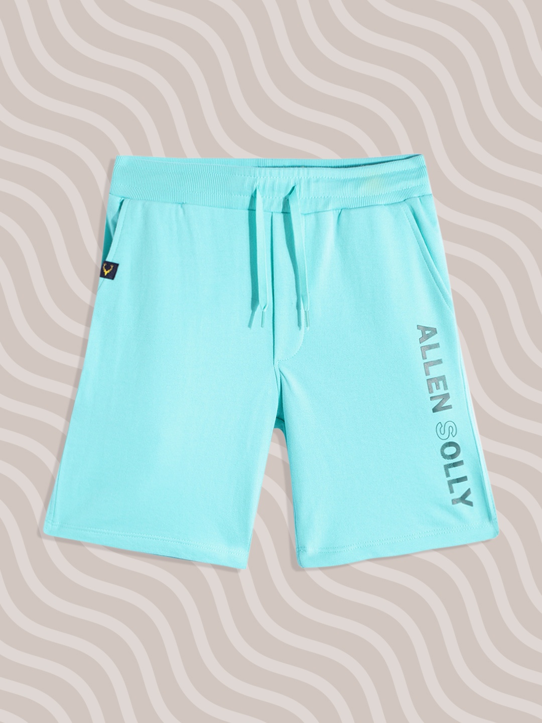 

Allen Solly Junior Boys Blue & Olive Green Placement Brand Logo Printed Shorts