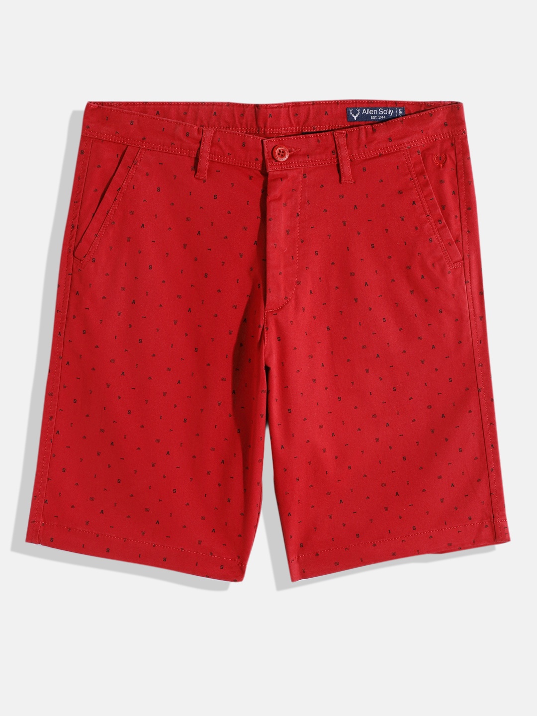

Allen Solly Junior Boys Typography Printed Regular Shorts, Red