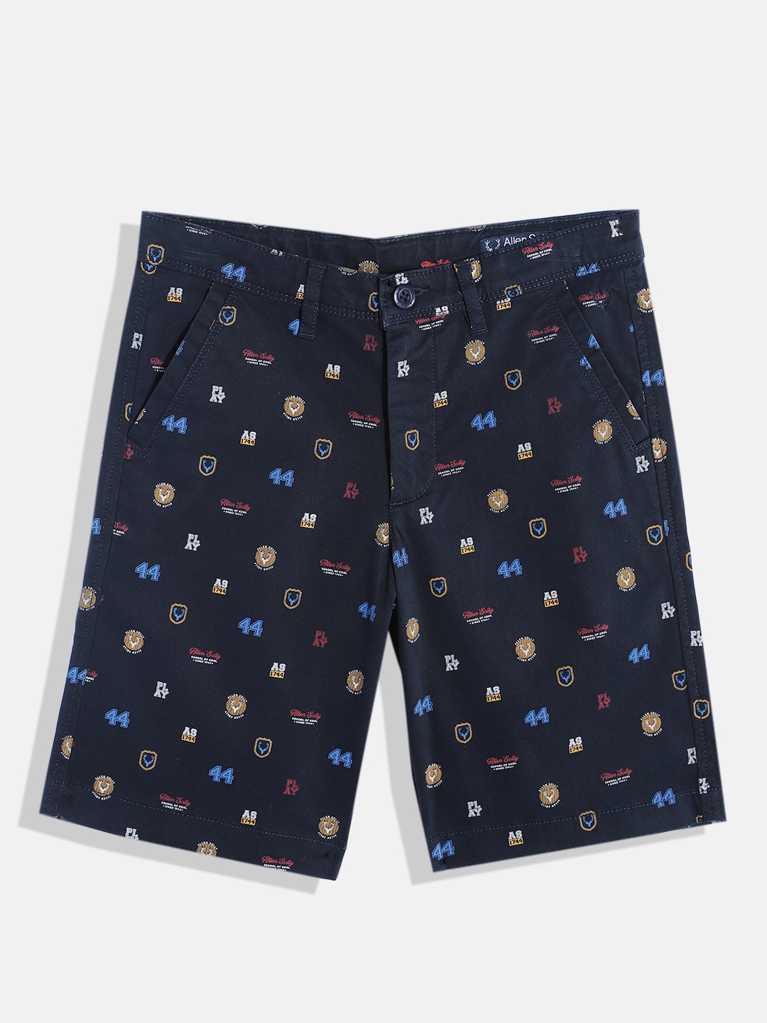 

Allen Solly Junior Boys Typography Printed Shorts, Navy blue