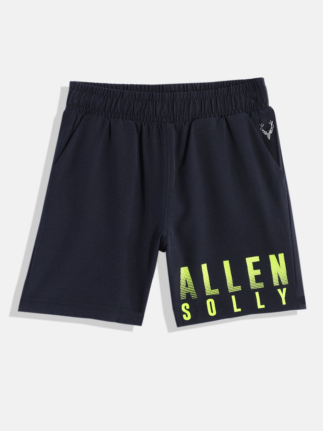 

Allen Solly Junior Boys Navy Blue Brand Logo Printed Moisture Wicking Shorts