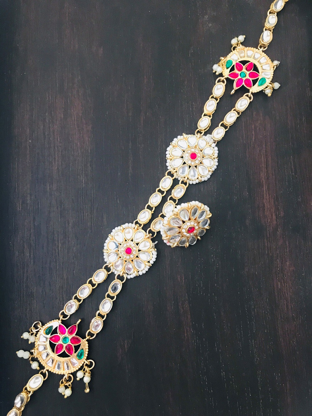 

The Opal Factory Gold-Plated Artificial Stone Studded Head Jewellery