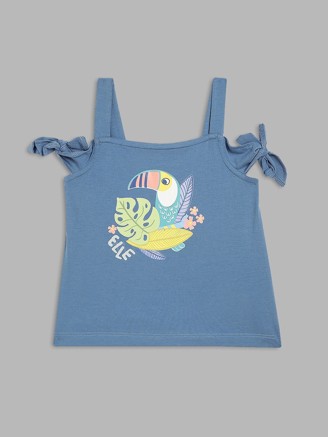 

ELLE Girls Blue Printed Applique T-shirt