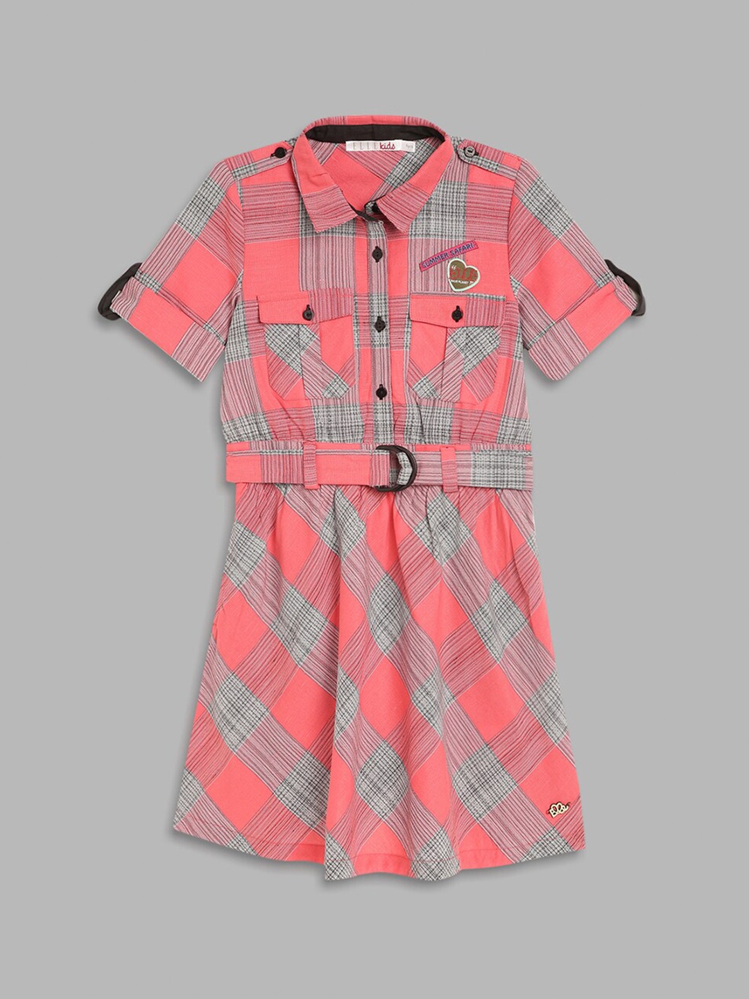 

ELLE Multicoloured Checked Shirt Dress, Multi