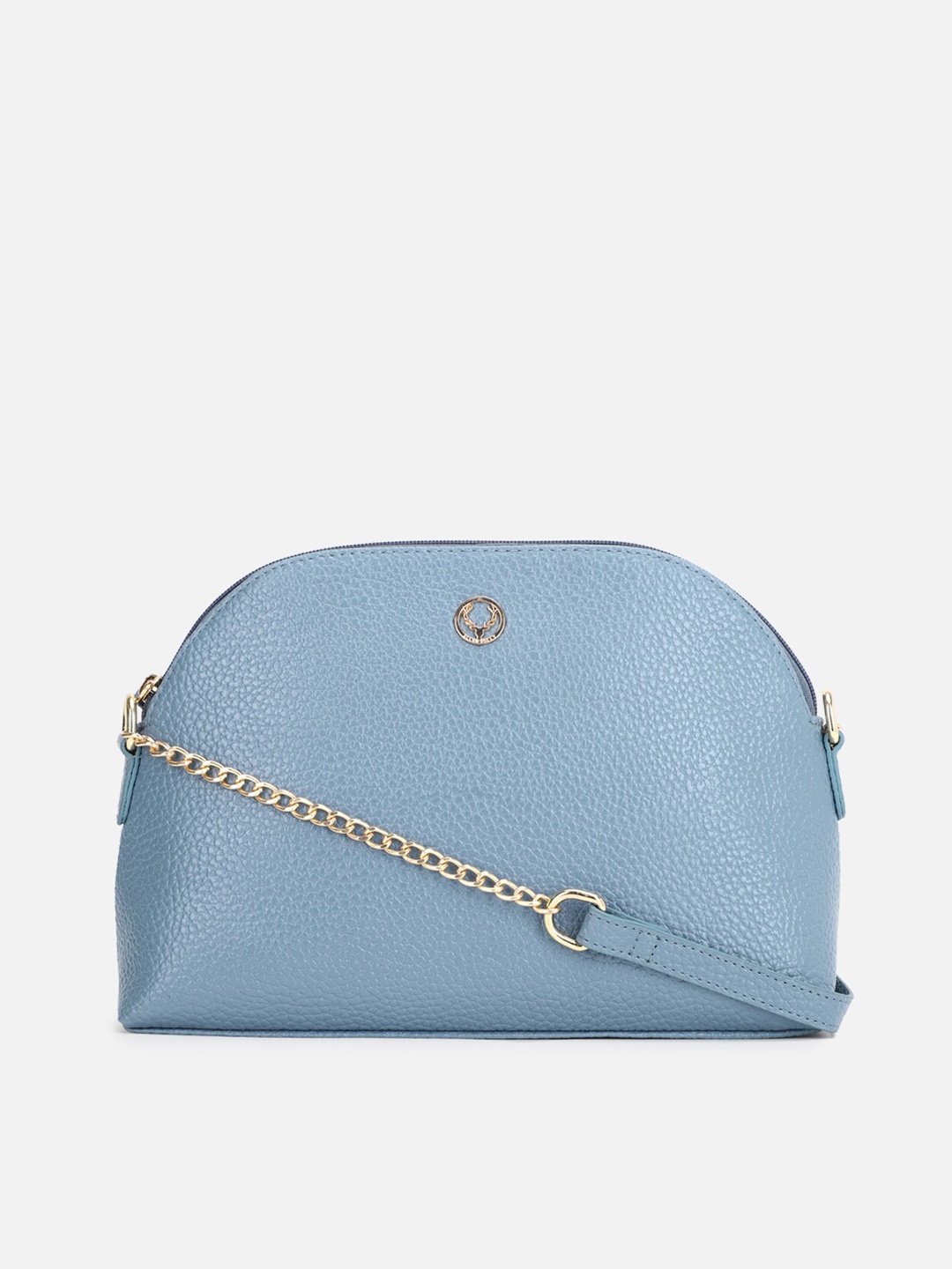 

Allen Solly Blue Textured PU Structured Sling Bag with Tasselled