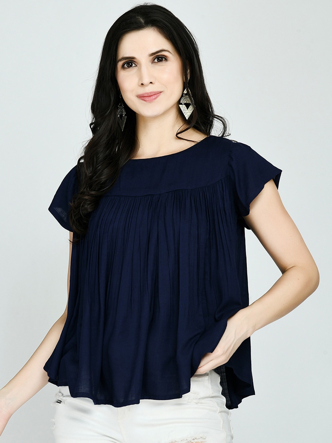 

MAFE Blue Extended Sleeves Indigo Top