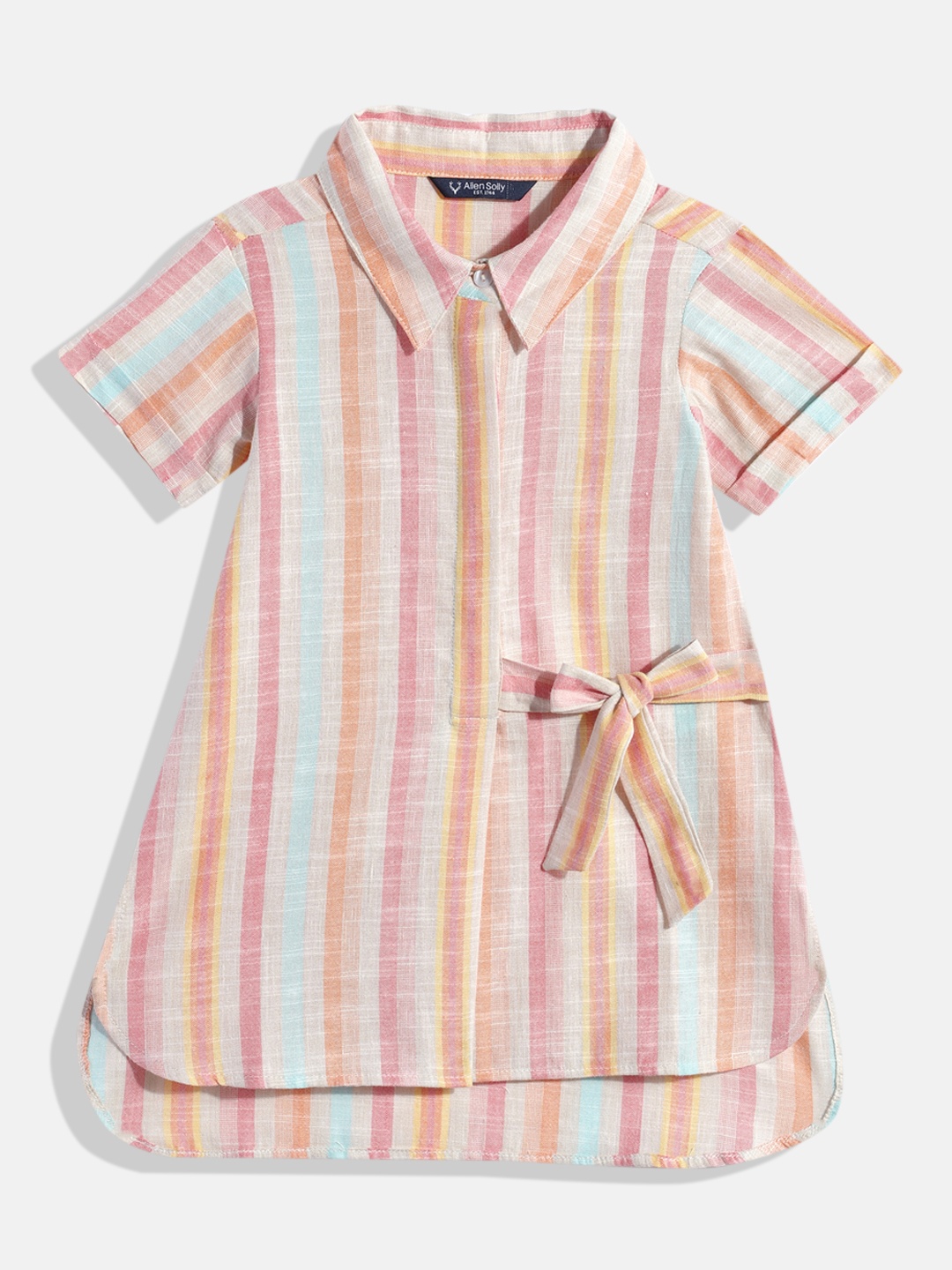 

Allen Solly Junior Girls Multicoloured Striped A-Line Dress, Multi