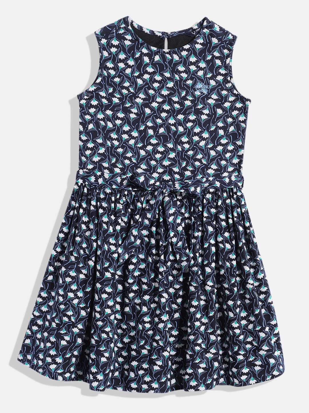 

Allen Solly Junior Girls Navy Blue Floral A-Line Dress
