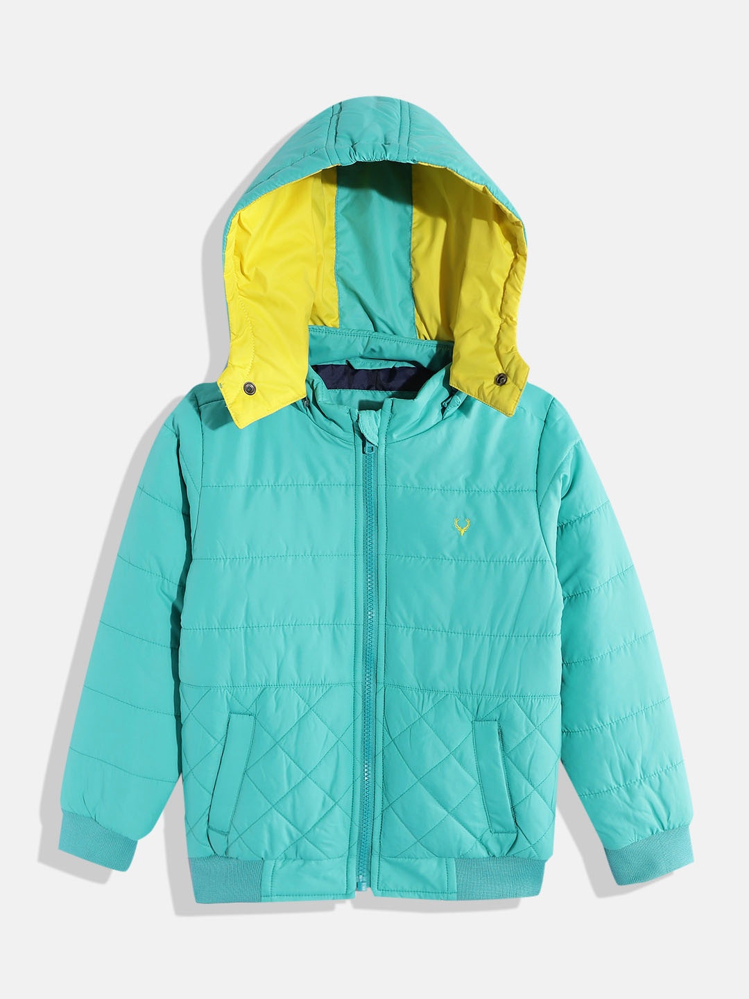 

Allen Solly Junior Boys Green Solid Bomber Jacket