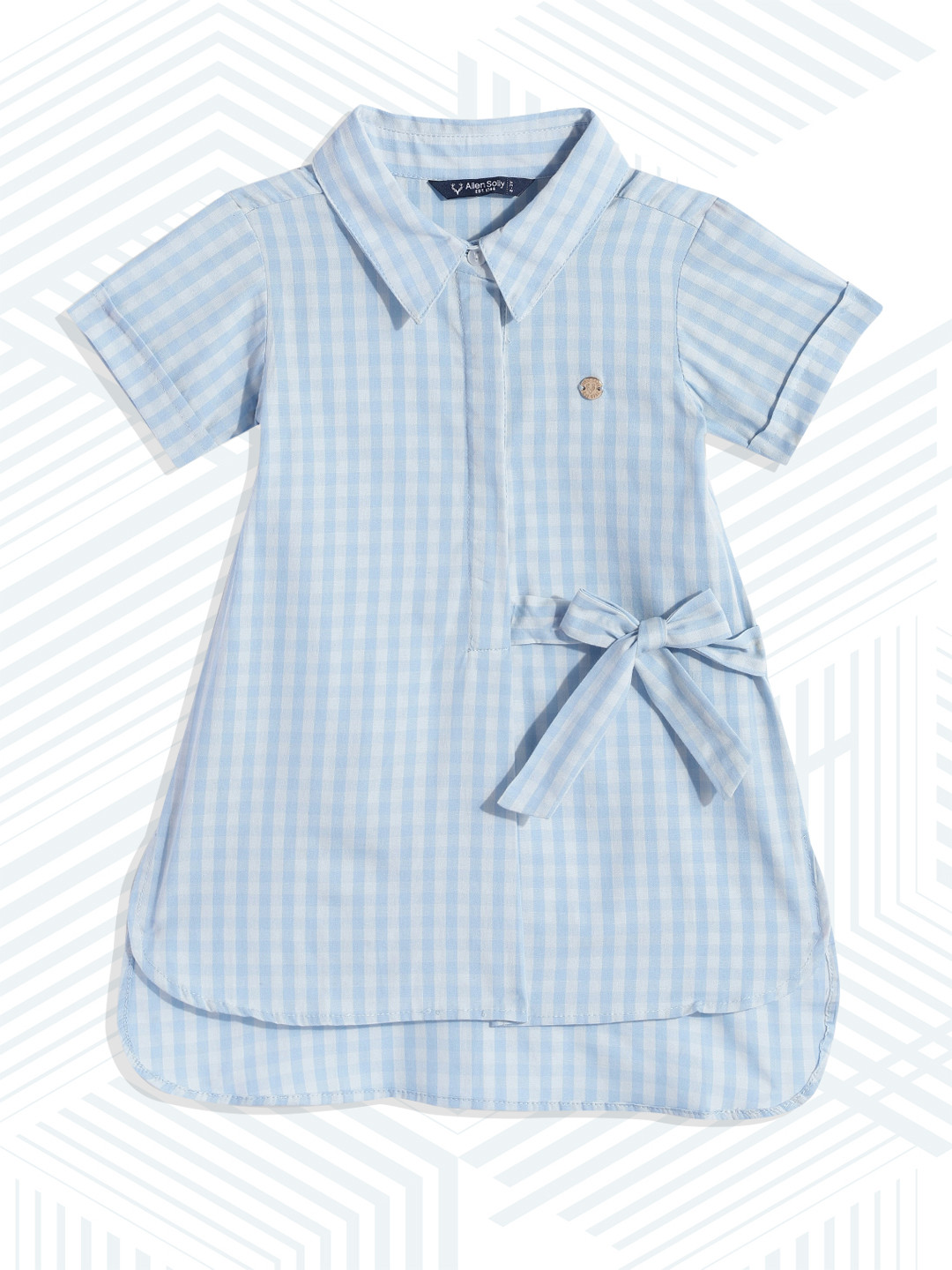 

Allen Solly Junior Girls Blue Checked Pure Cotton A-Line Dress